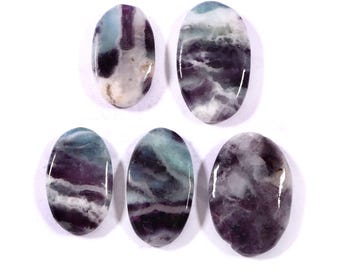 Fluorite Cabochon,Natural Semi Precious Gemstone For Jewelry Making, Hand Polished Cabs, Wire Wrapped LOT Ct 172.40