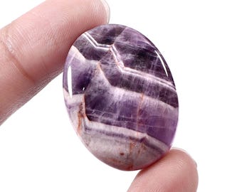 Chevron Amethyst Stone - Brazilian Amethyst - Polished Crystal - Chevron Amethyst Oval Cabachon