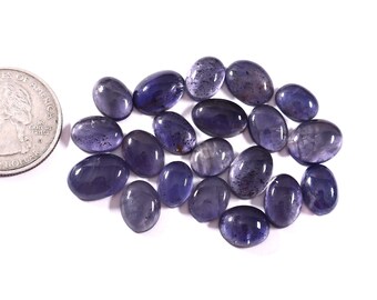 Cabujón ovalado de iolita natural de 7 x 10 mm, piedra solar suelta, semipreciosa para la fabricación de joyas, 56,00 quilates.