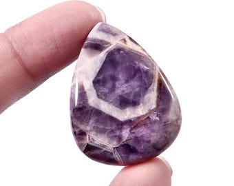 Natural 55 ct Amethyst Lace Pear Cabochon 34x25x5 mm For Wire Wrapping.