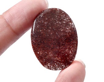 Natural Copper Rutile Oval Shape Gemstone Cabochon 31x22x4 mm
