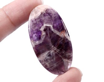 42x20x4 MM Chevron Amethyst Lace Oval Cabochon Natural Purple Gemstone Jewelry Making Crystal