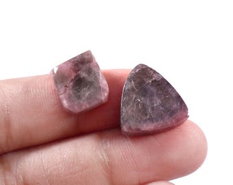 Natural Watermelon Tourmaline Slices, Afghani Polished Gemstone Pair, 23.75 Carat