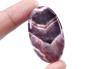 Dream Amethyst Lace  Palm Stone Cabachon Oval Ct 86.80