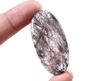 Top Quality Copper Rutile Quartz Cabochon Golden Rutilated Quartz Gemstone For Jewelry Oval Shape 46 Carat, 43x20x4 MM, Loose Gemstone.