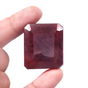 Natural Emerald Cut Ruby Gemstone (30x27x23 MM)
