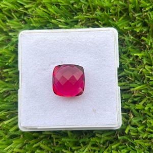 Lab Grown Faceted Ruby Pink 1 Pieces  Rose Cut Square Cut Loose Stone