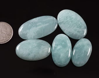 Natural Larimar Cabochon Lot, Mix Size Gemstone, Jewelry Making (29-40) MM