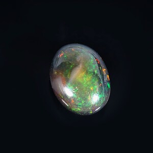 Natürlicher äthiopischer Schwarzopal, Multi Feueropal, loser Edelstein, Schwarzopal Cabochon, Opal Cabochon, zur Herstellung von Schmuck Ct. 3.50 14X10X6 MM