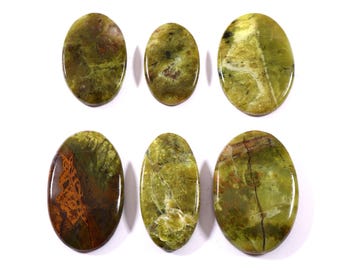Green Opal Cabochon, Natural Semi Precious Gemstone For Jewelry Making, Healing Crystal Loose Gemstone Us For Pendants LOT