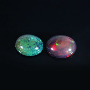 Pietra preziosa sciolta, cabochon di opale nero, cabochon di opale, opale nero etiope naturale, opale di fuoco multiplo, per realizzare gioielli Ct. 5,65 11-12 MM