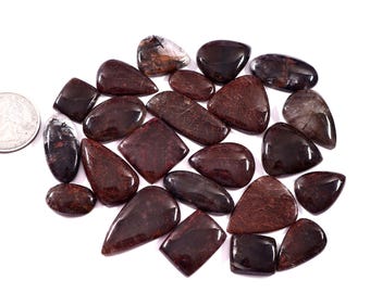 Lot Pc23 Copper Rutilated Quartz, Mix Shape Cabochon Loose Gemstone for Jewelry Making, Ct 361.00