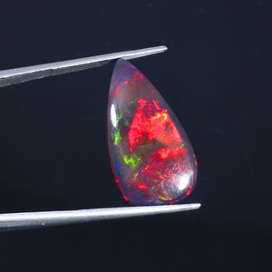 Multi Feueropal, natürlicher äthiopischer Schwarzopal, Opal Cabochon, Schwarzopal Cabochon, loser Edelstein, zur Herstellung von Schmuck Ct. 6.50 23X12X5 MM