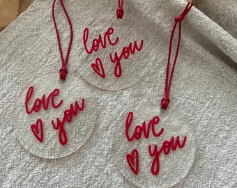 Acrylic pendant/ gift pendant / decorative pendant / pendant / 'love you'