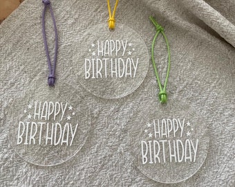 Acrylic pendant/ gift tag/ decorative tag/ tag/ 'Happy Birthday'