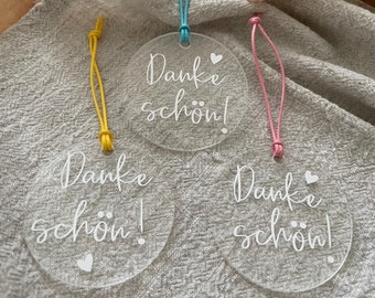 Acrylic pendant/ gift tag/ decorative tag/ tag/ 'Thank you!'