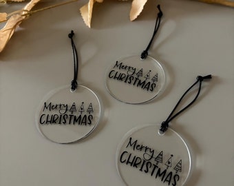 acrylic pendant/ gift tag / decorative tag / pendant / 'Merry Christmas'