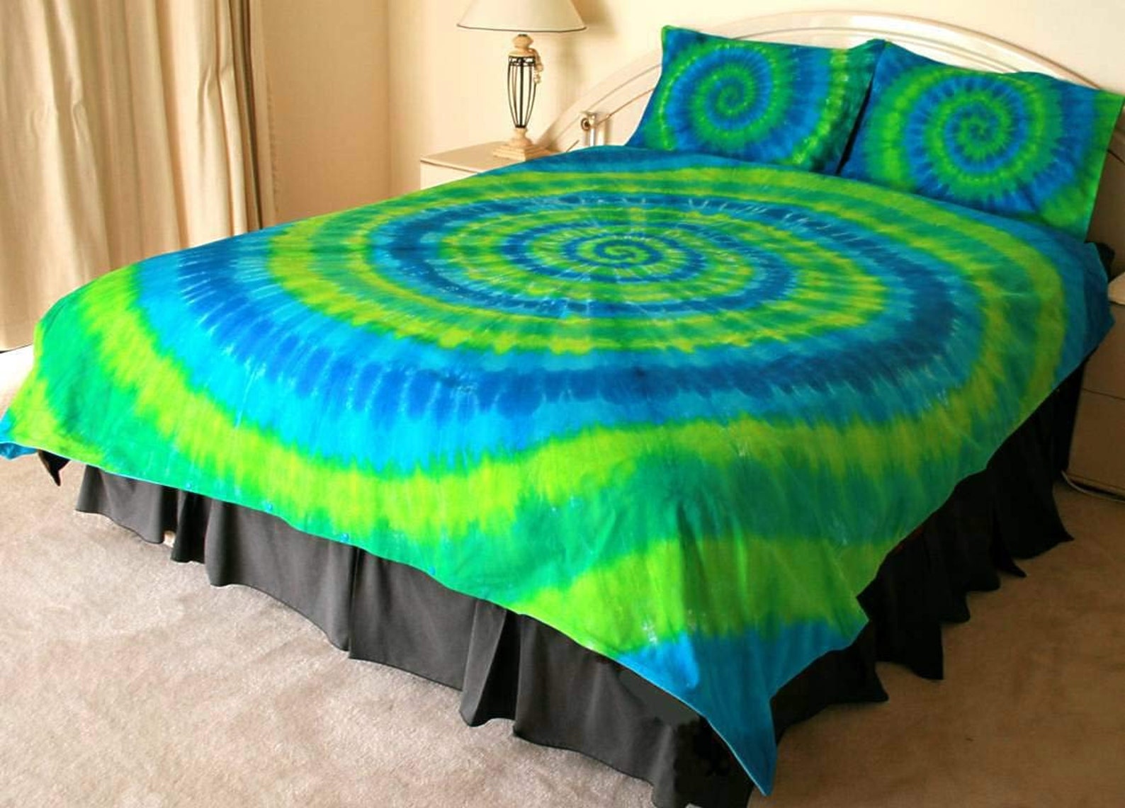 Shibori Green Color Tie Dye Bed sheet Cotton Bed Sheet With Etsy