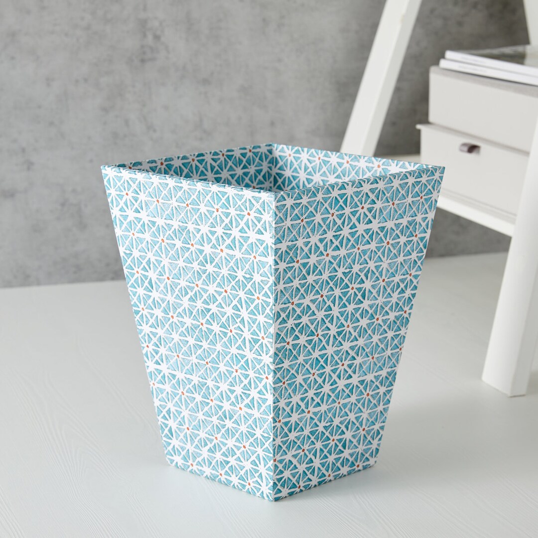 Essential Waste Paper Bin Triangles Blue - Etsy