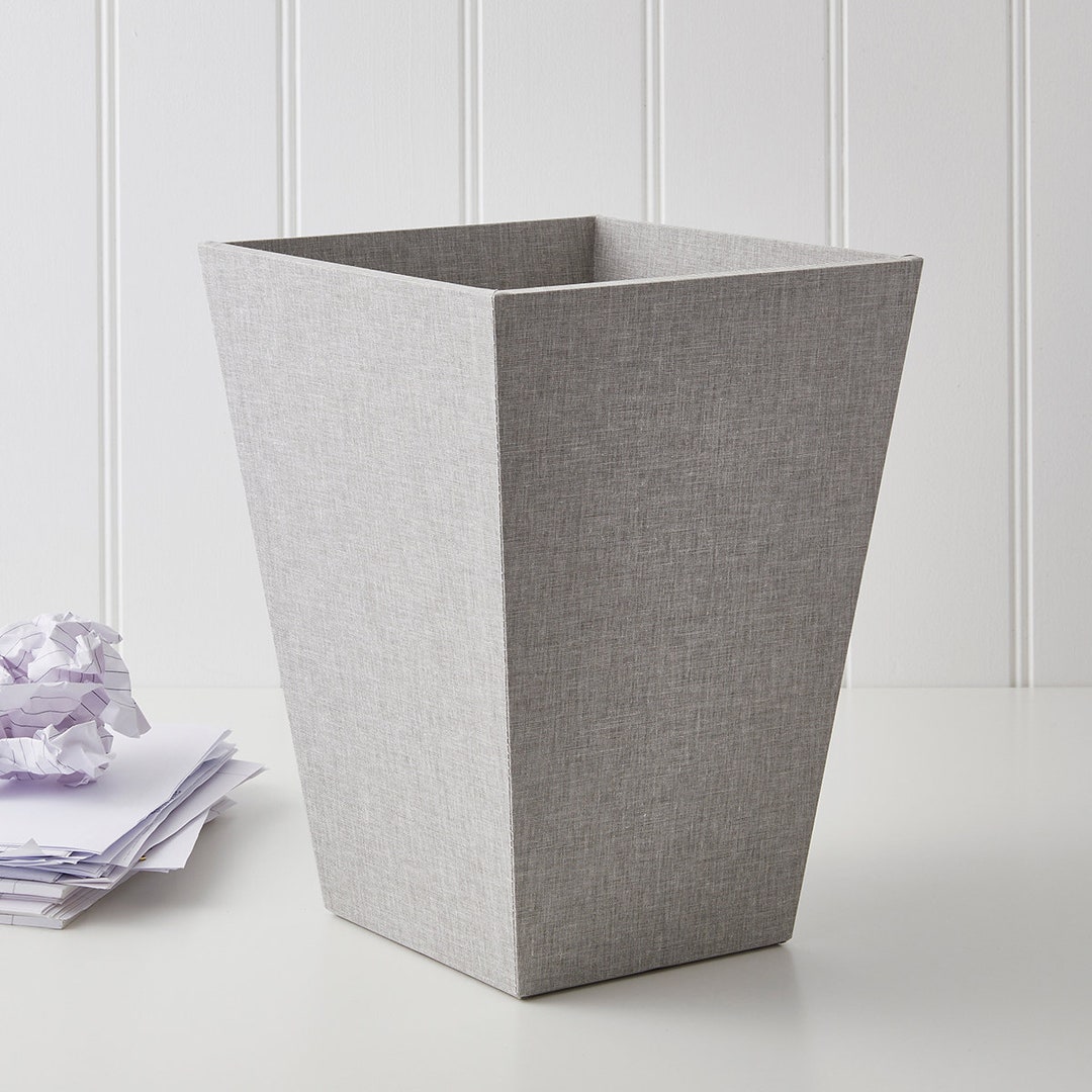 Fabric Waste Paper Bin Grey Etsy