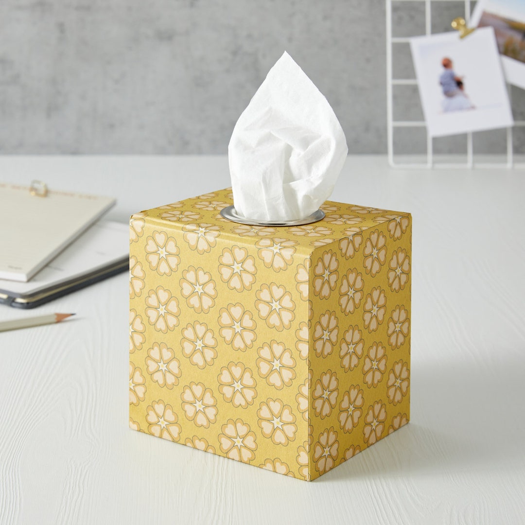 Tissue Box Cover Yellow Essentials Etsy UK