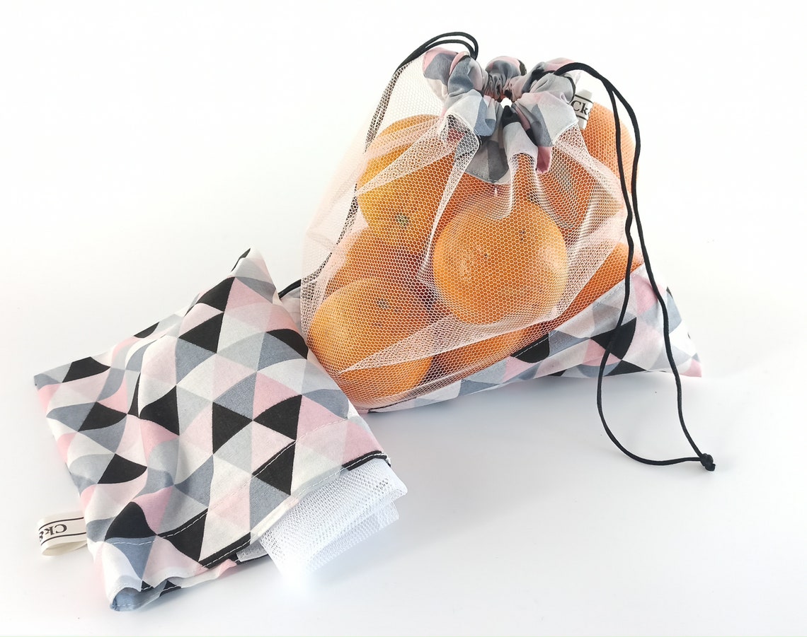 Reusable fruit bag.Mesh bag for fruit. Reusable grocery mesh. Etsy