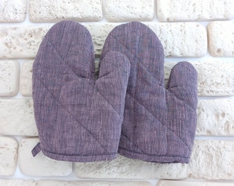 Linen kitchen mitten.Natural oven mitts.oven gloves  insulated set of 2.kitchen oven mitts.handmade oven mitt.Eco friendly kitchen mittens