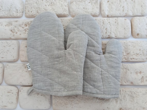 Linen Oven Mitts.linen Kitchen Mitten.oven Gloves Insulated Set of 2.kitchen  Oven Mitts.handmade Oven Mitt.eco Friendly Kitchen Mittens 