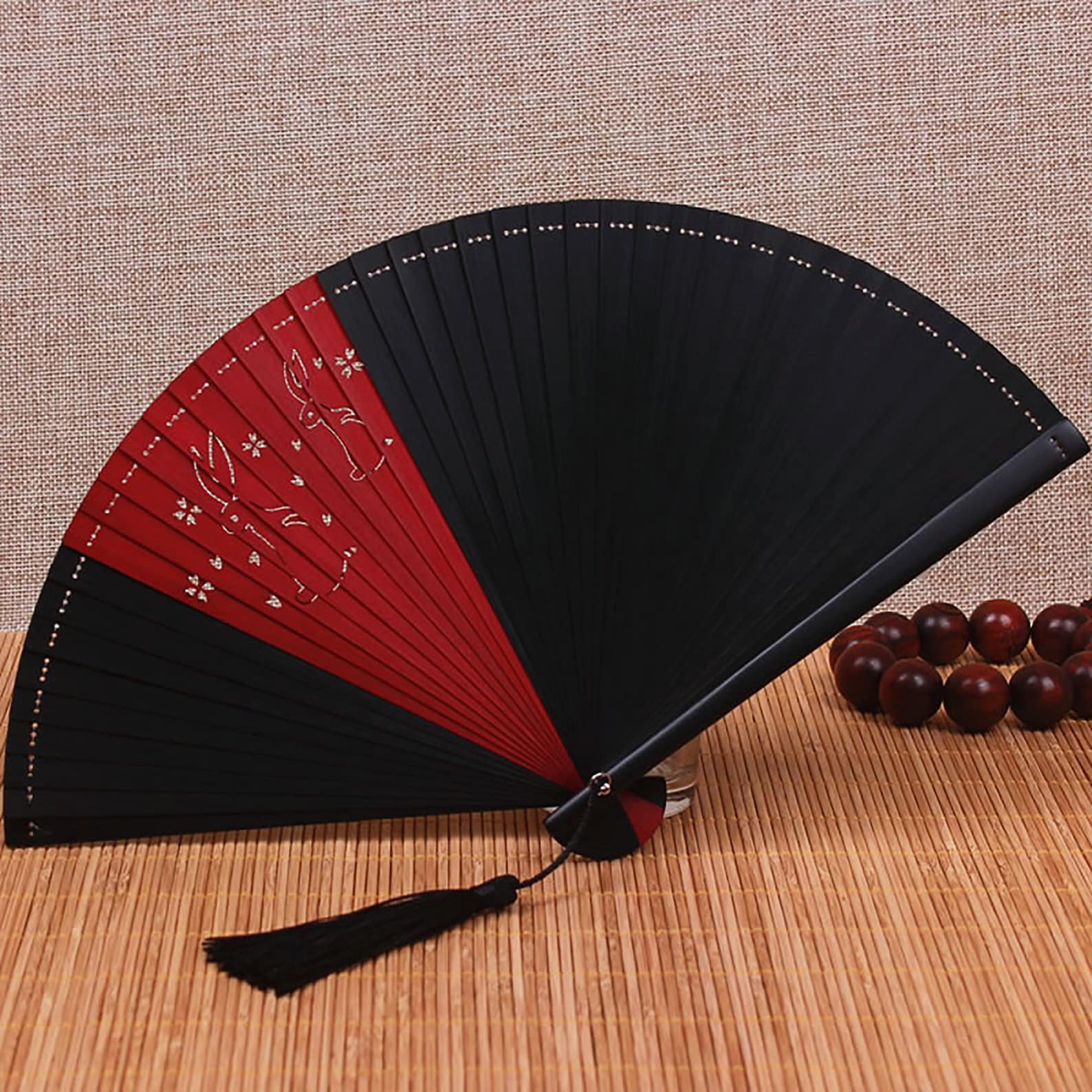 Japanese Silk Folding Fans Vintage Hand Held Folding Fans Etsy