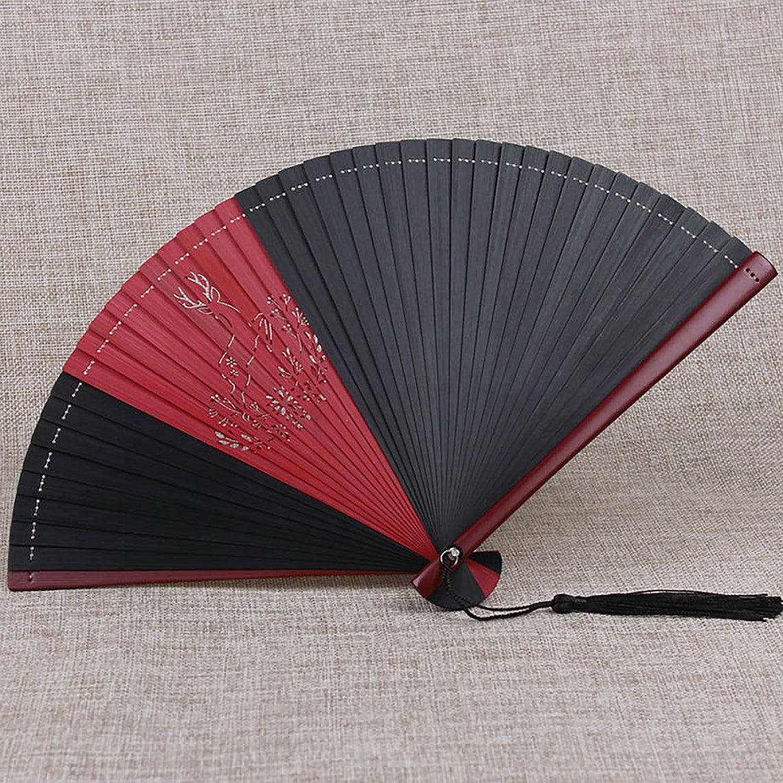 Japanese Silk Folding Fans Vintage Hand Held Folding Fans Etsy