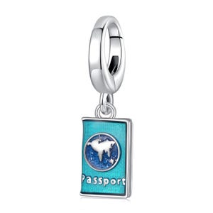 Paspoorthanger bedel, bedel voor armband, 925 sterlingzilveren bedel fit Pandora-armbanden, cadeau voor haar