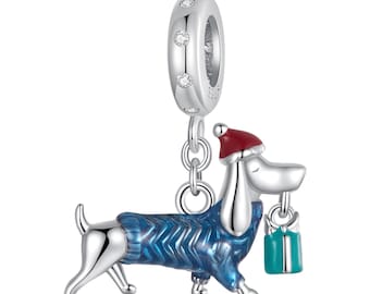PANDORA ダックスフントチャーム スプリング付き ダックスフンド パンドラ チャーム スライド スターリングシルバー