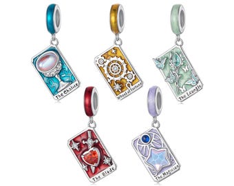 Tarot Pendant Charm, Charm for Bracelet, 925 Sterling Silver Charm Fit Pandora Bracelets, Gift for Her