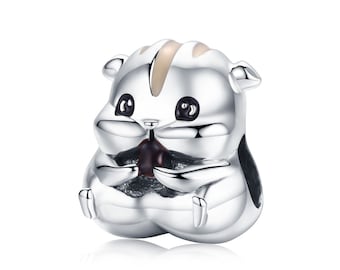 Charm for Bracelet, Little Hamster Charm Beads, 100% Genuine 925 Sterling Silver Charm Fits Pandora Bracelet Necklace, SCC1133