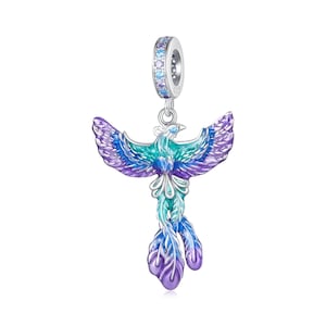 Phoenix Pendant Charm, Charm for Bracelet, 925 Sterling Silver Charm Fit Pandora Bracelets, Gift for Her