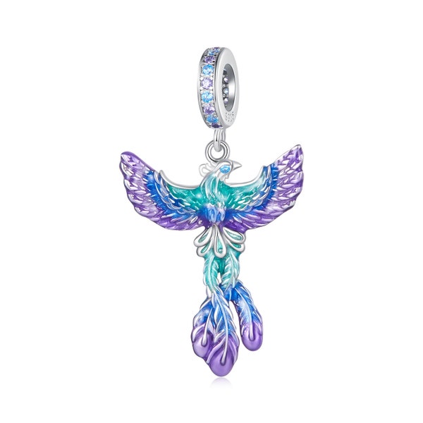 Phoenix Anhänger Charm, Charm für Armband, 925 Sterling Silber Charm Fit Pandora Armbänder, Geschenk für Sie