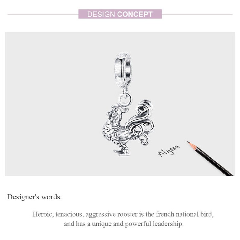 Rooster charm, additional image 4