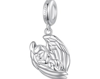 Angel Baby Pendant Charm, Charm for Bracelet, 925 Sterling Silver Charm Fit Pandora Bracelets, Gift for Her