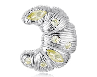 Croissant Charm, Charm for Bracelet, 925 Sterling Silver Charm, Gift for Her