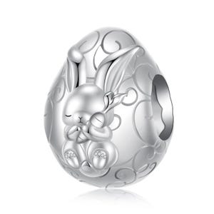 Osterkaninchen Anhänger, Charm für Armband, 925 Sterling Silber Charm für Pandora Armbänder, Geschenk für Sie