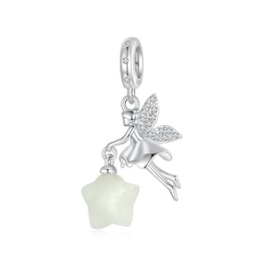 Magical Fairy Pendant Charm, Charm for Bracelet, 925 Sterling Silver Charm Fit Pandora Bracelets, Gift for Her