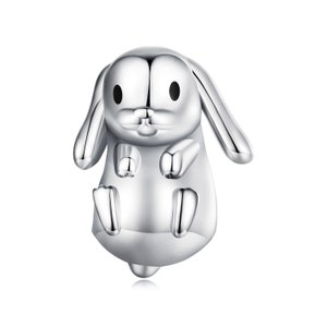 Lop-eared Rabbit Bead Charm, Charm for Bracelet, 925 Sterling Silver Charm Fit Pandora Bracelets, Gift for Her