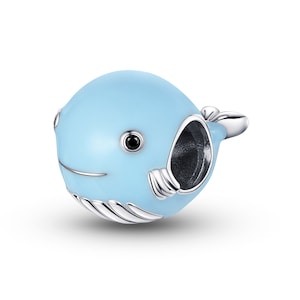 Charm for Bracelet, Blue Whale Charm Beads, 100% Genuine 925 Sterling Silver Charm Fits Pandora Bracelet Necklace, BSC250