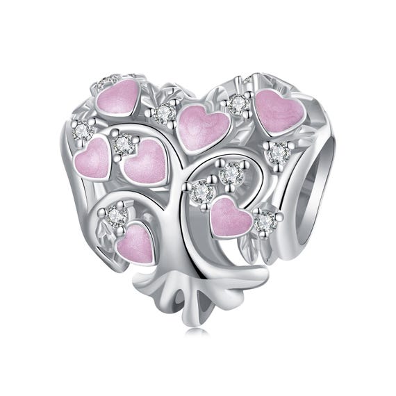 LaMenars - Charm in argento Sterling 925, a forma di cuore, compatibile con braccialetti e collane Pandora, Chamilia e braccialetti europei e Argento, colore: I Love You Forever, cod. LALV001