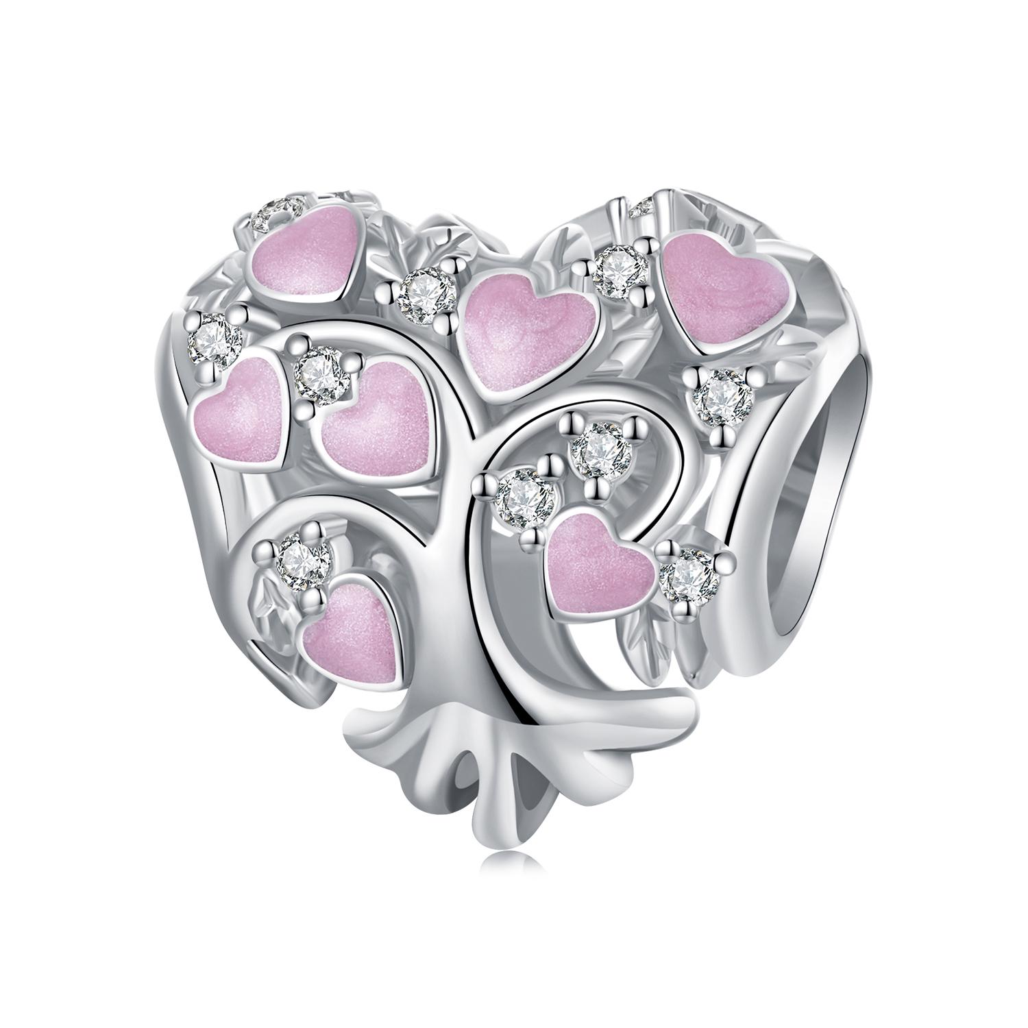 Ciondolo a forma di cuore con scritta Ti amo per sempre per la famiglia di due figlie, in argento Sterling 925, compatibile con i ciondoli Pandora, ciondoli per braccialetti Pandora. - Italia