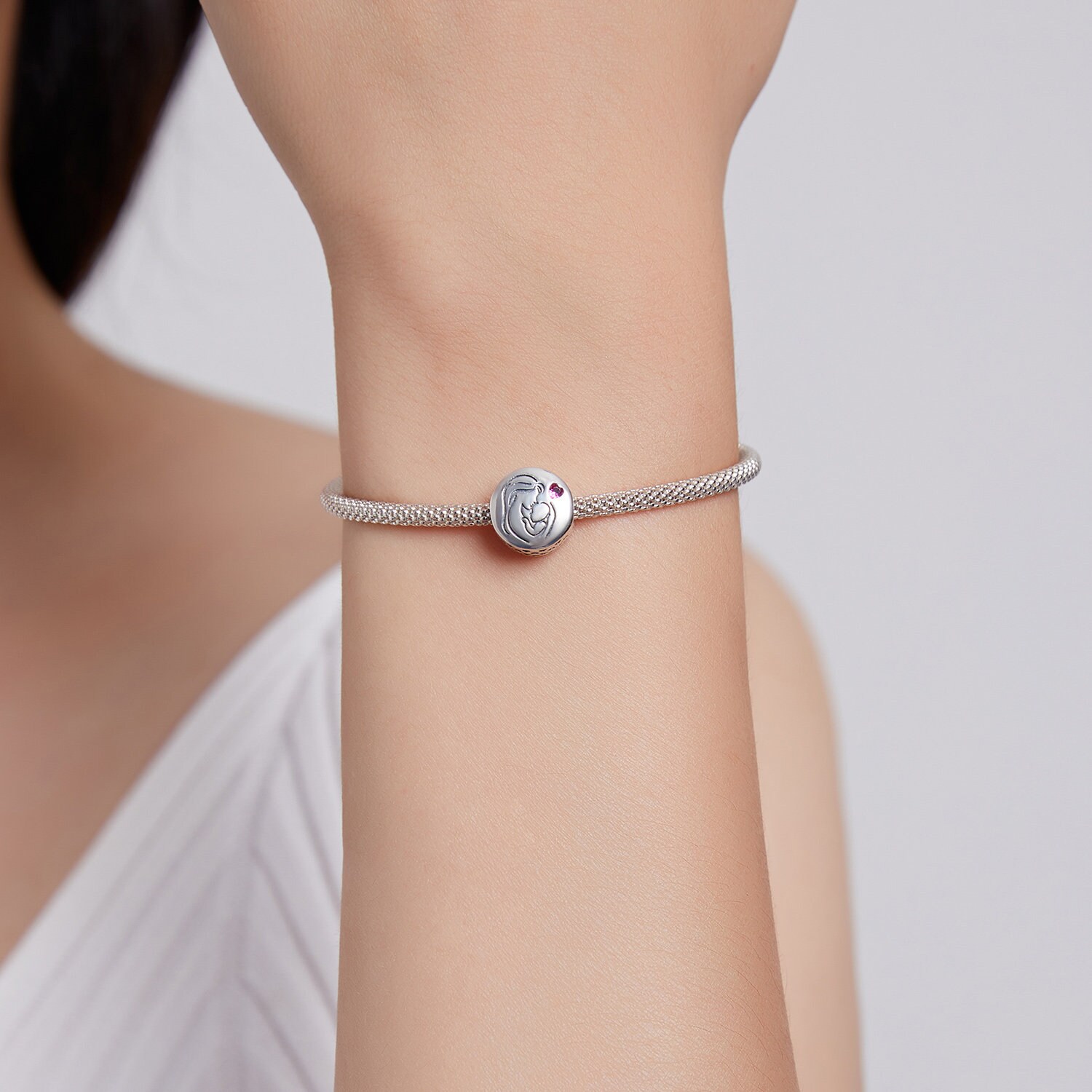 Camellia Bead Charm Charm for Bracelet 925 Sterling Silver 