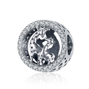 Charm for Bracelet, Giraffe Charm Beads, 100% Genuine 925 Sterling Silver Charm Fits Pandora Bracelet Necklace, SCC997