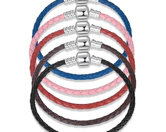 Leather Charm Bracelet Fits to all Pandora Charm Jewelry, Women Gifts, Gift for Her