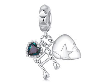 Rock Music Pendant Charm, Charm for Bracelet, 925 Sterling Silver Charm Fit Pandora Bracelets, Gift for Her