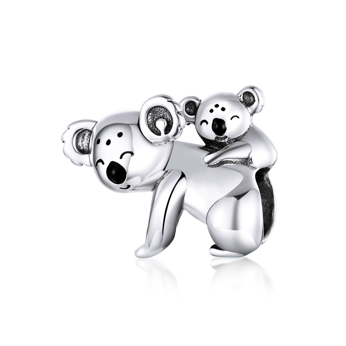Sterling Silver Koala Charm, Mother and Baby, Pandora Compatible